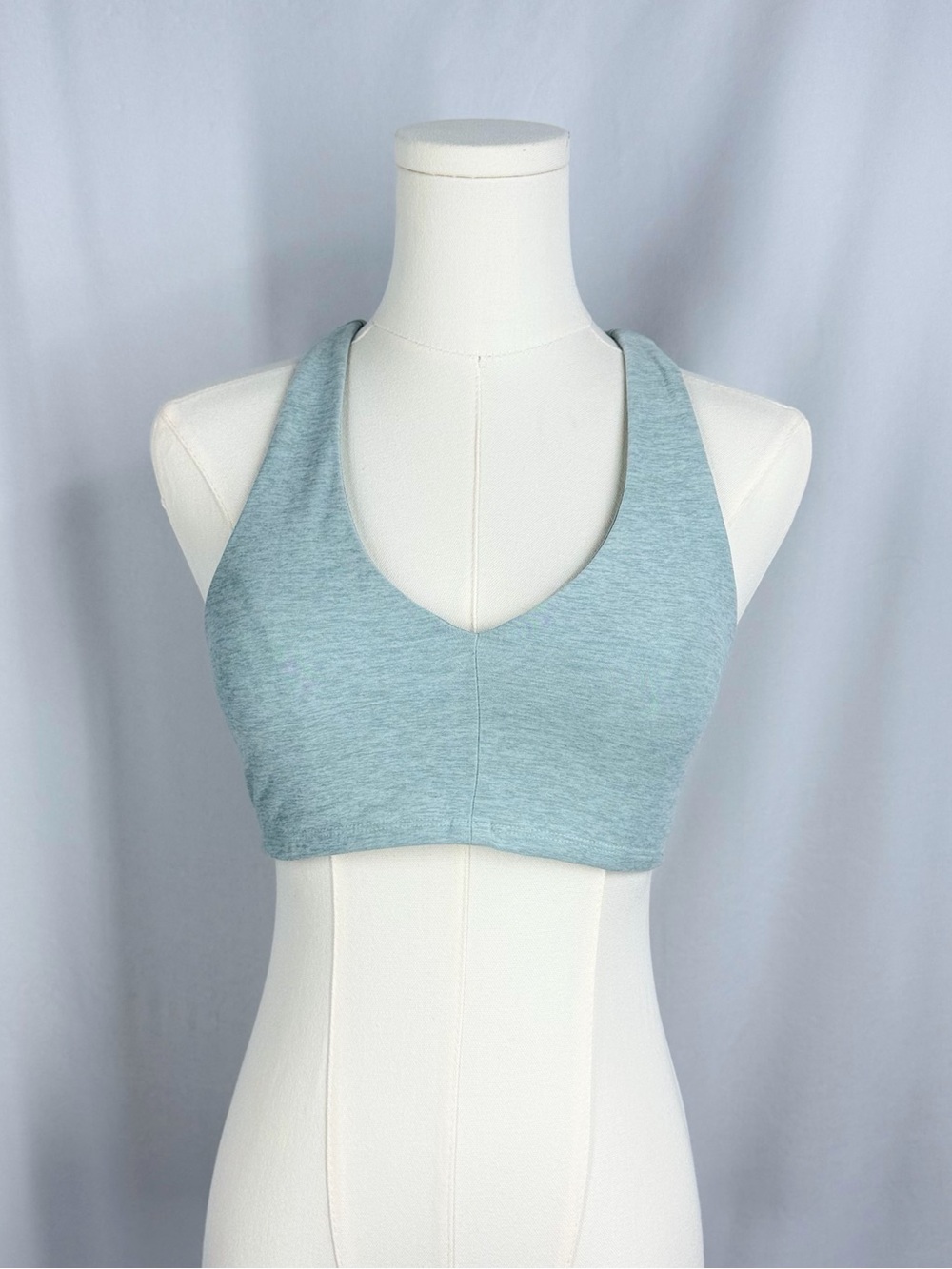 Alo Yoga Alosoft Base Sports Bra Womens  S Small Heather Sage Green Racerback